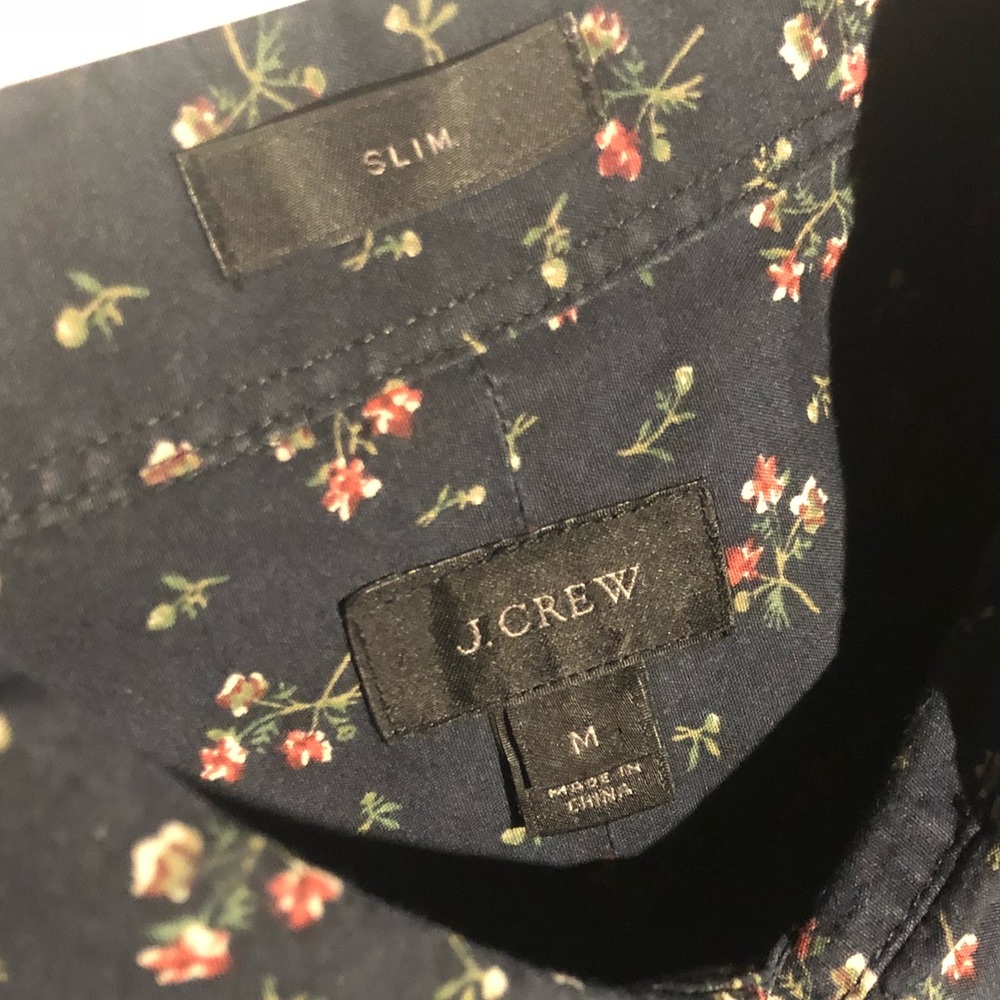J. Crew Floral Print Long Sleeve Button Up